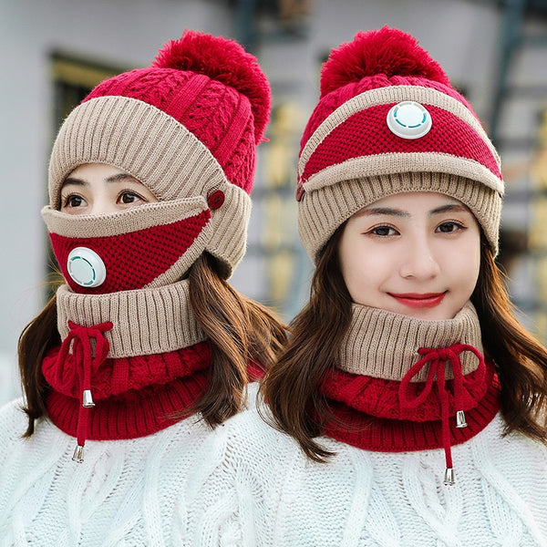 Knitted Scarf Caps