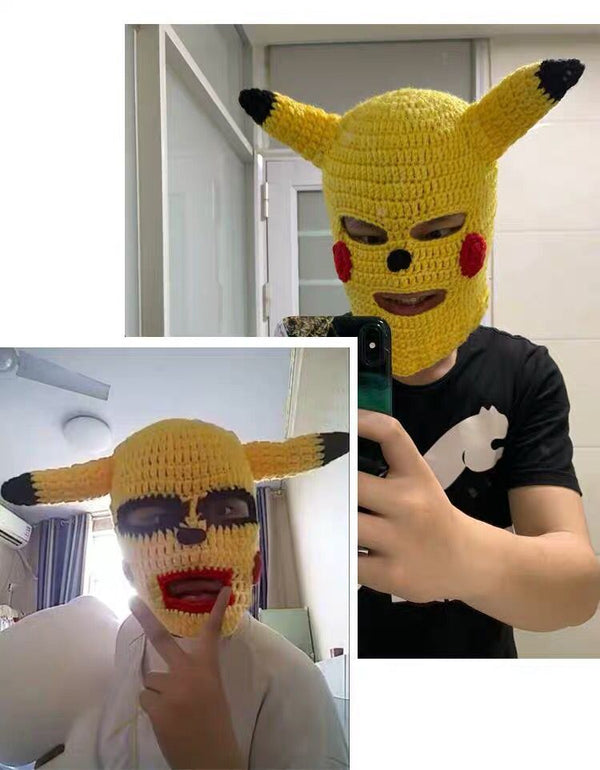 Knitted Pikachu Mask