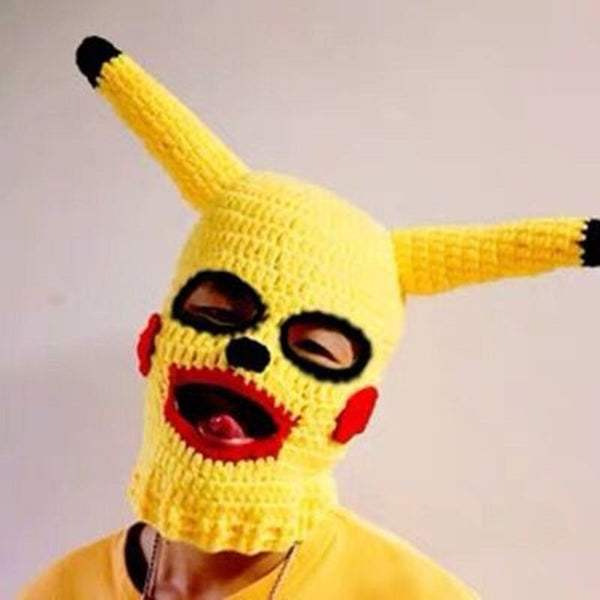 Knitted Pikachu Mask