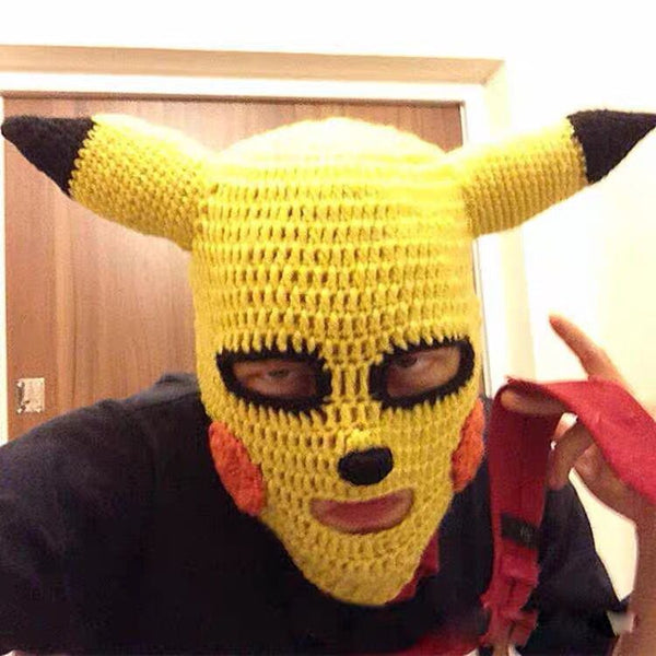 Knitted Pikachu Mask