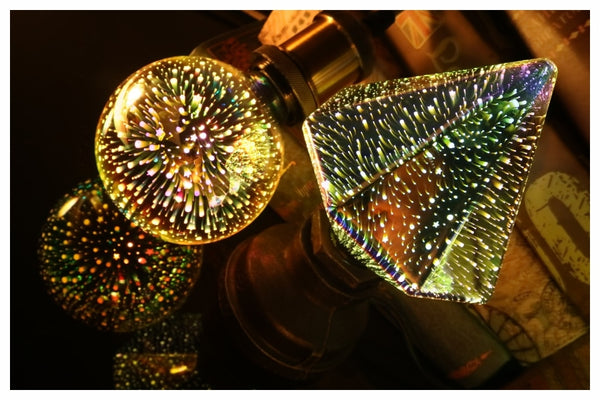 3D Colorful LED fireworks Light Bulb