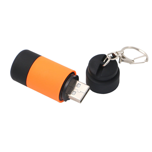 Mini LED Rechargeable Flashlight Key Chain - Waterproof