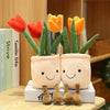 Lifelike Tulip & Succulent Plush Plants