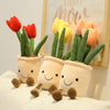 Lifelike Tulip & Succulent Plush Plants