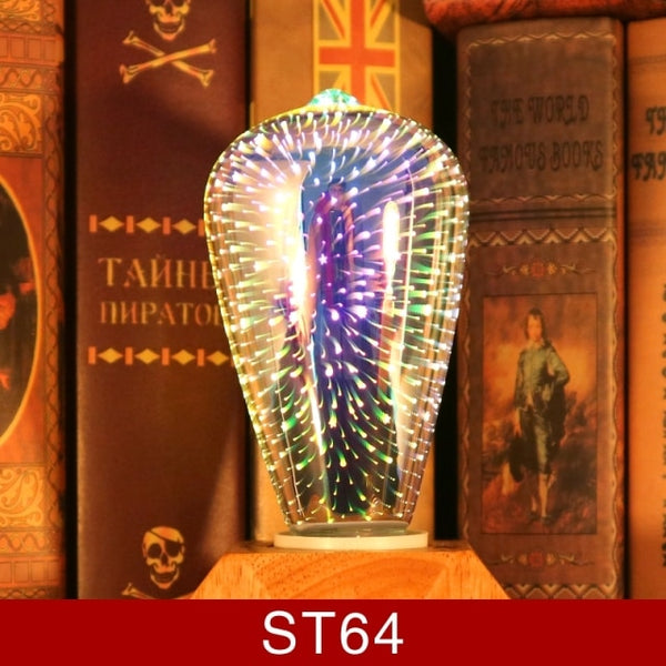 3D Colorful LED fireworks Light Bulb